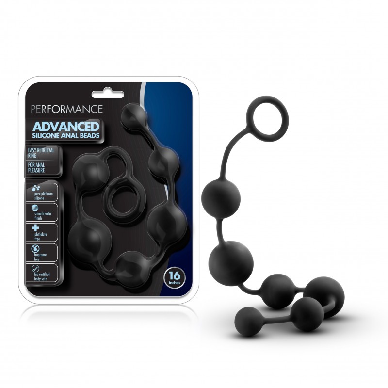 Performance 16'' Silicone Anal Beads - Black